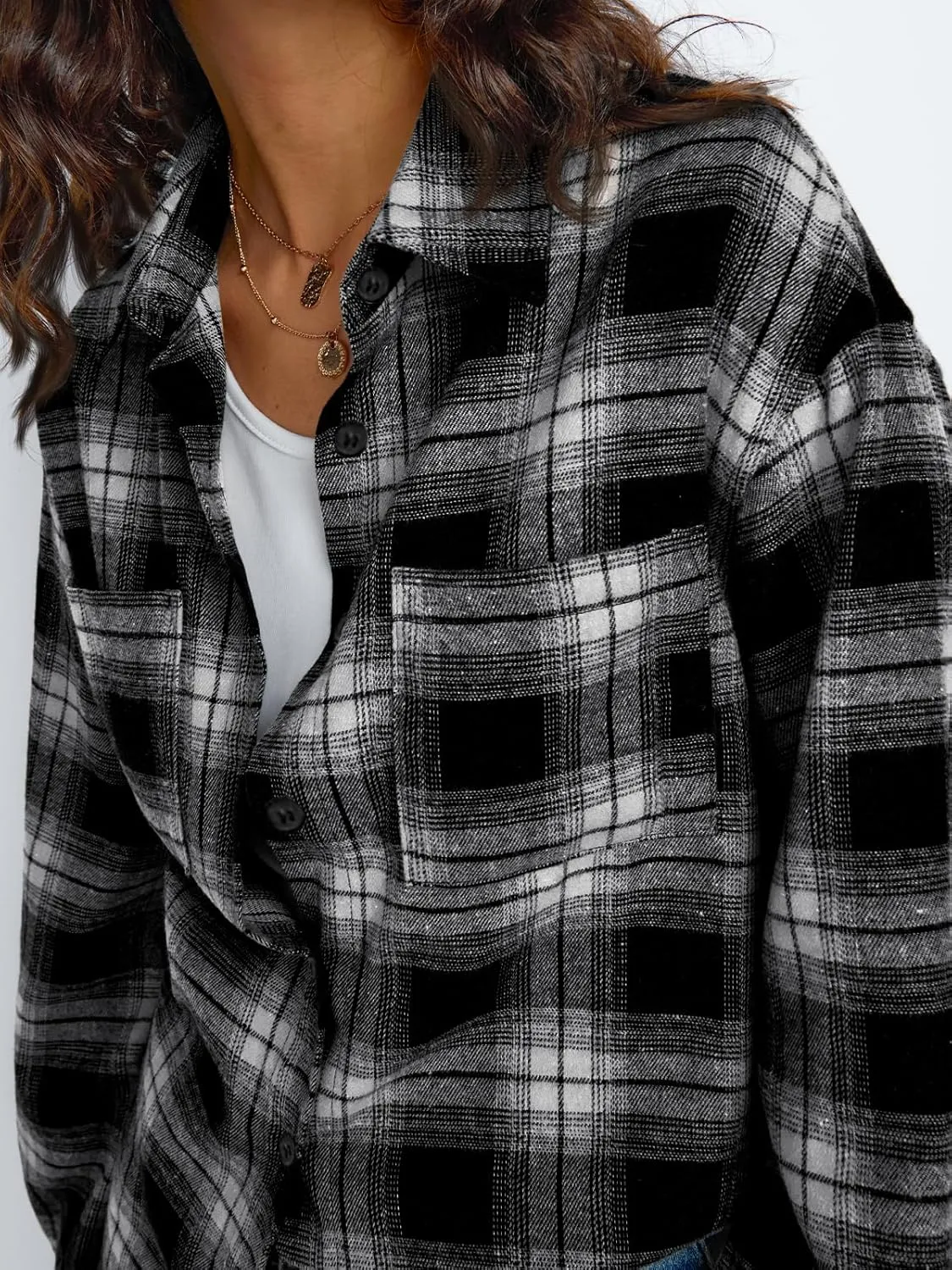 Trendy Queen Women Shackets Long Sleeve Flannel Shirts Button Down Blouse Plaid Tops Fall Outfits Fashion Winter Jackets 2025