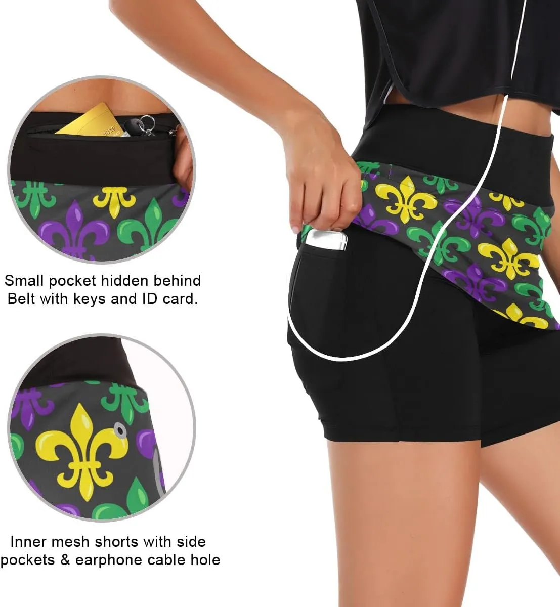 Ukrainian Flag Women's Golf Tennis Skort Classic Athletic Skirt Everyday Casual Skort with Pockets