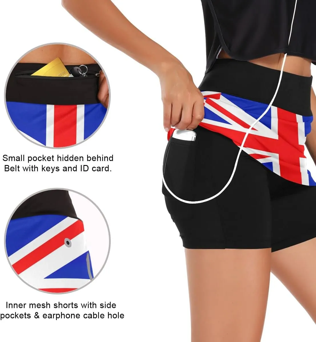 Ukrainian Flag Women's Golf Tennis Skort Classic Athletic Skirt Everyday Casual Skort with Pockets