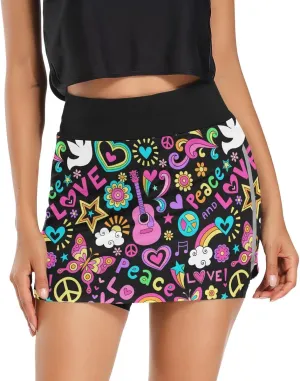 Ukrainian Flag Women's Golf Tennis Skort Classic Athletic Skirt Everyday Casual Skort with Pockets