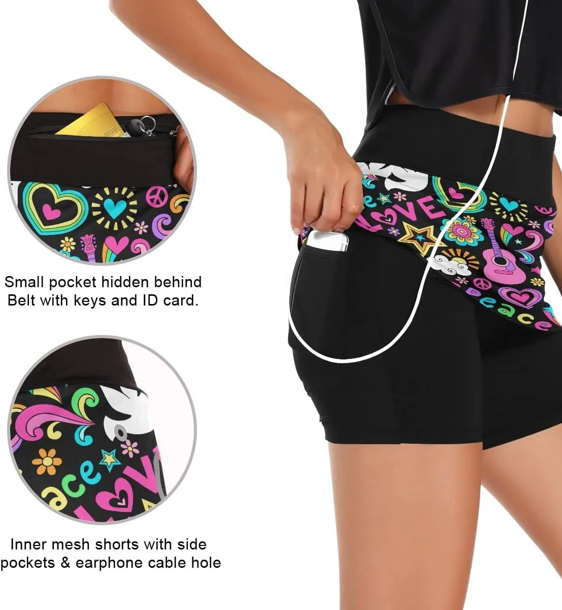 Ukrainian Flag Women's Golf Tennis Skort Classic Athletic Skirt Everyday Casual Skort with Pockets