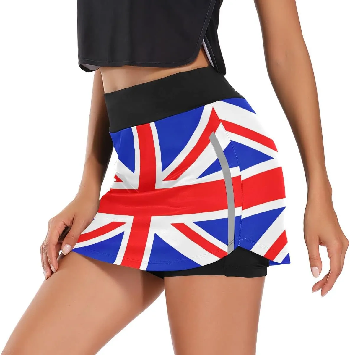 Ukrainian Flag Women's Golf Tennis Skort Classic Athletic Skirt Everyday Casual Skort with Pockets