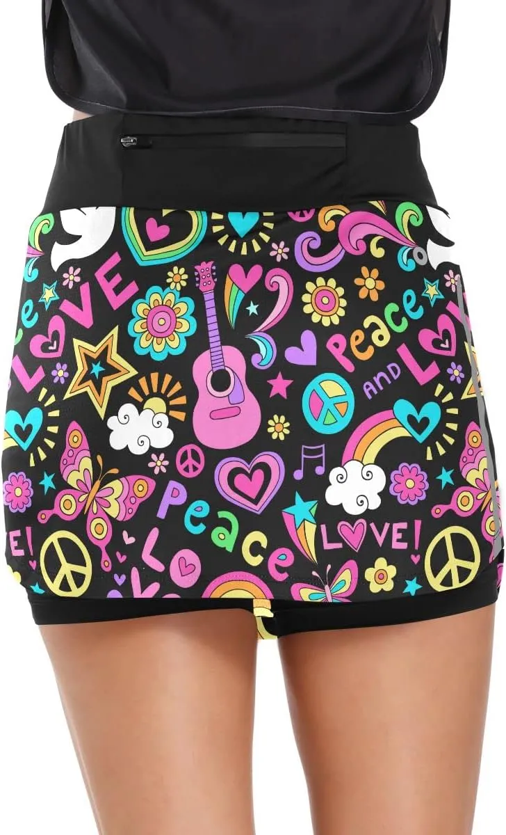 Ukrainian Flag Women's Golf Tennis Skort Classic Athletic Skirt Everyday Casual Skort with Pockets