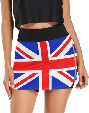 Ukrainian Flag Women's Golf Tennis Skort Classic Athletic Skirt Everyday Casual Skort with Pockets
