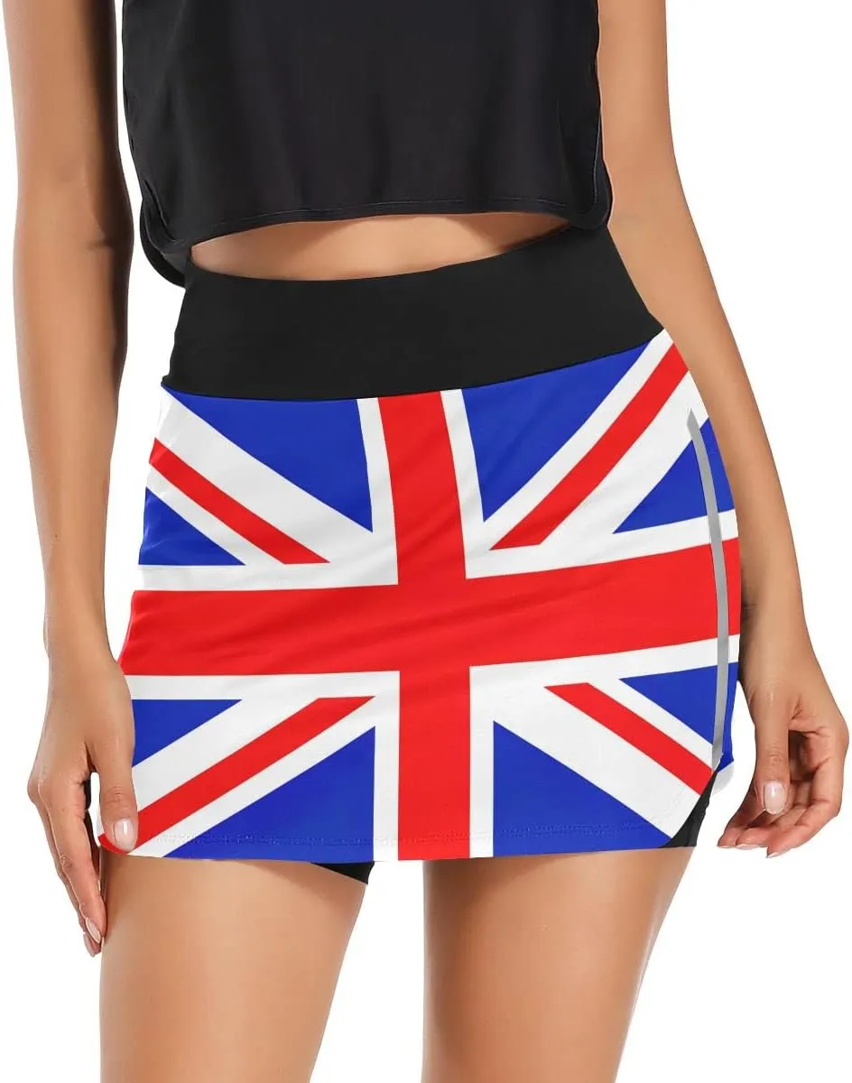 Ukrainian Flag Women's Golf Tennis Skort Classic Athletic Skirt Everyday Casual Skort with Pockets