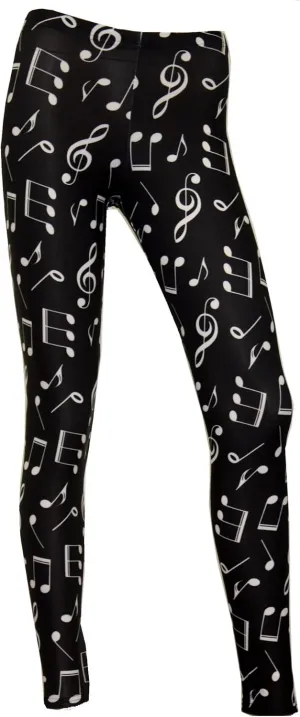 Unique Musical Notes Symbols Signs All Over Printed Leggings
