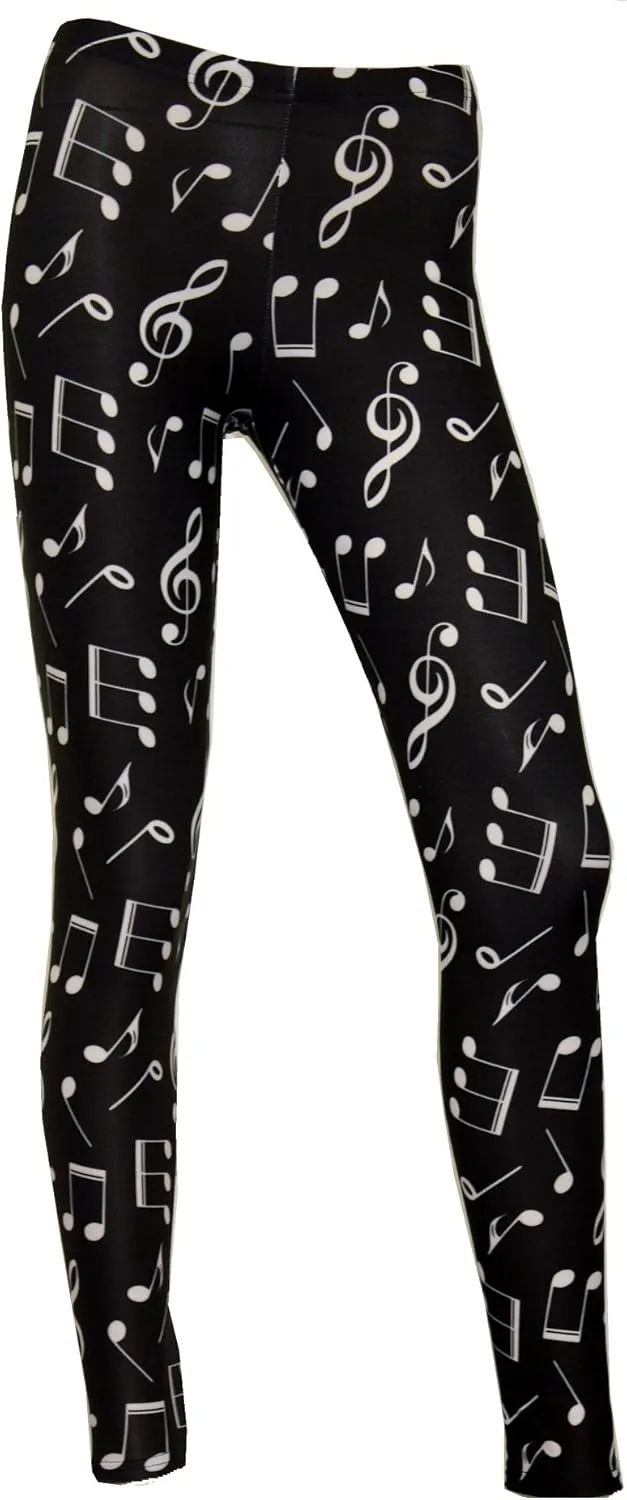 Unique Musical Notes Symbols Signs All Over Printed Leggings
