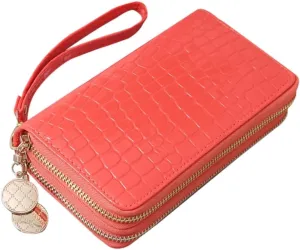 Unique Women's Wristlet Wallet Long Patent Leather Cash Bag Coin Pocket