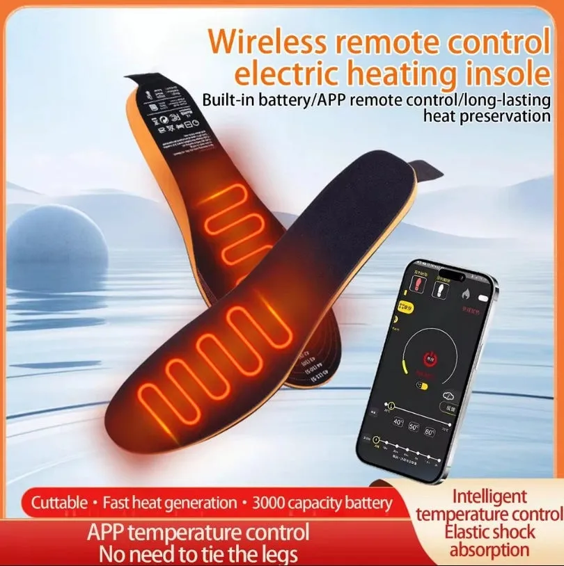 Unisex USB Heated Shoe Insoles with Remote Control Feet Warm Sock Pad Mat Electric Heater Pads Foot Warmers