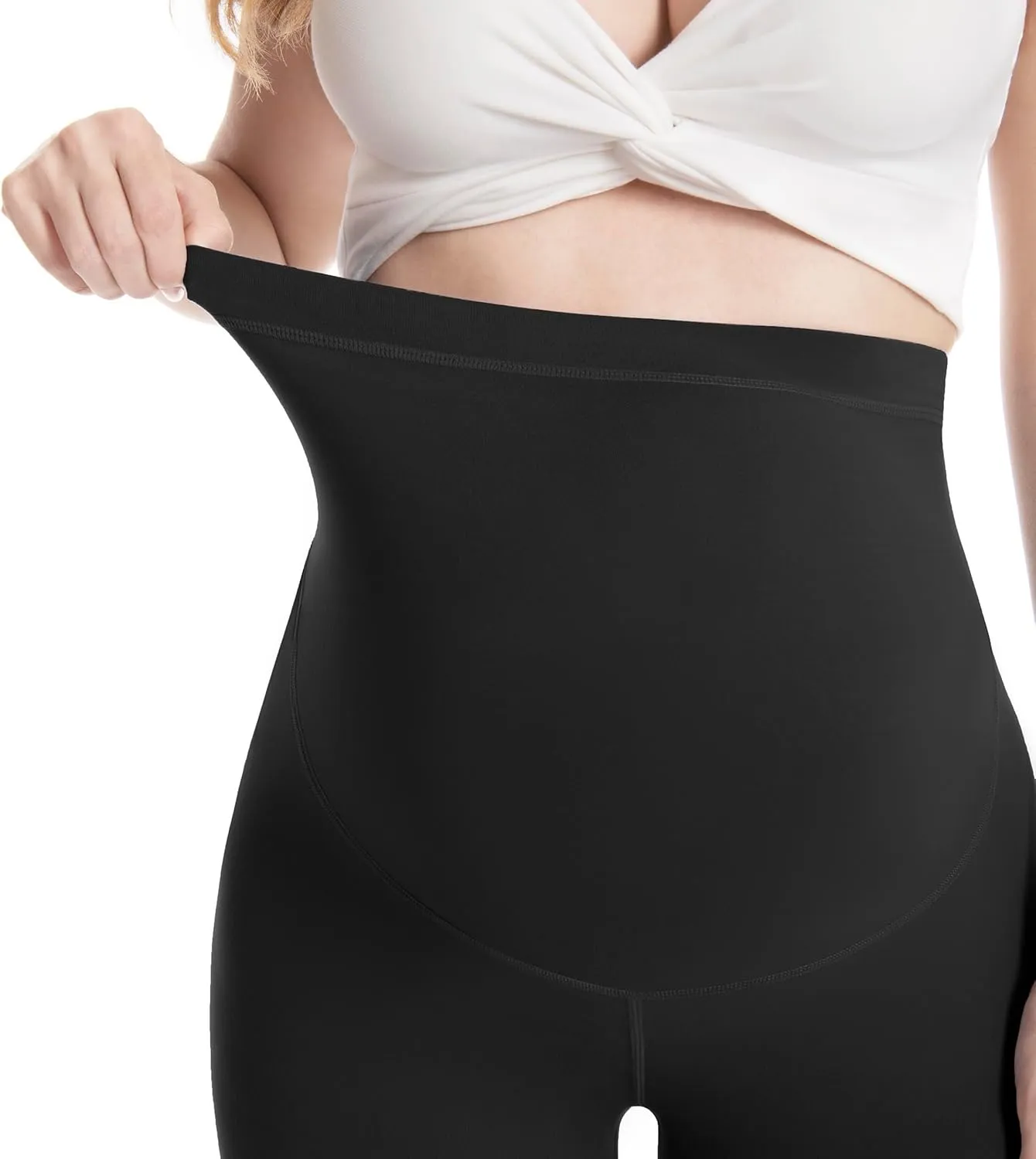 WELL&JUST Maternity Leggings Over The Belly - Ultra Soft Pregnancy Active Wear for Workout Casual, High Waist Yoga Tights