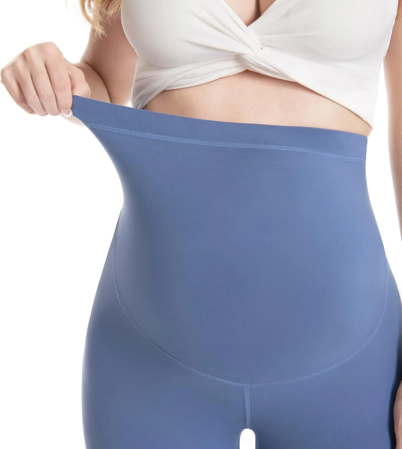 WELL&JUST Maternity Leggings Over The Belly - Ultra Soft Pregnancy Active Wear for Workout Casual, High Waist Yoga Tights