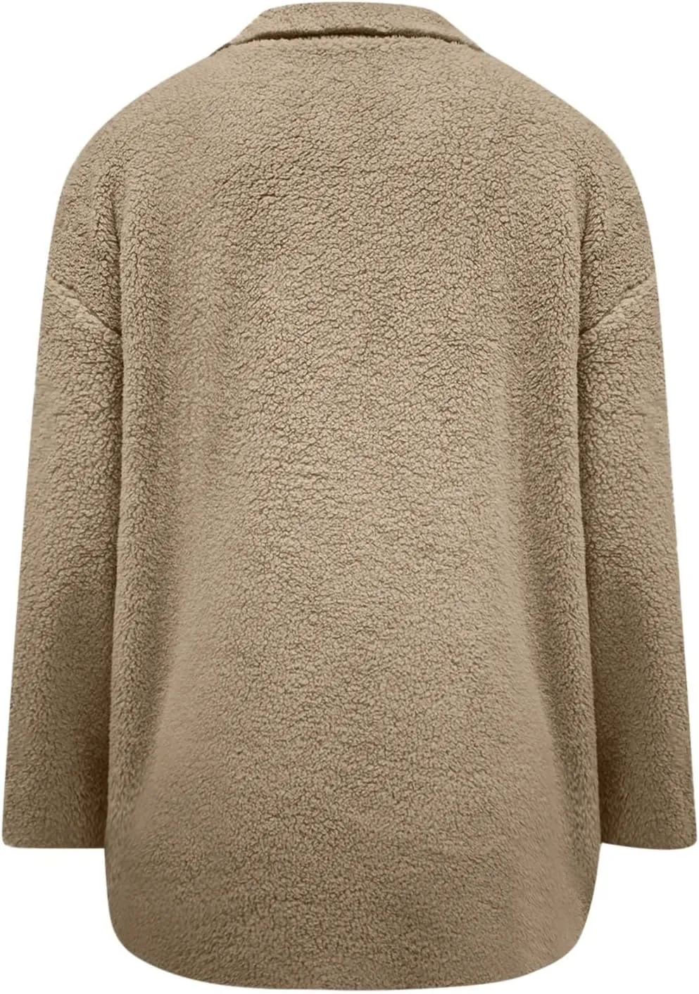 Winter Jackets for Women Lapel Button Sherpa Jacket Trendy Warm Faux Fur Coat Comfy Fuzzy Sweater Coats with Pockets