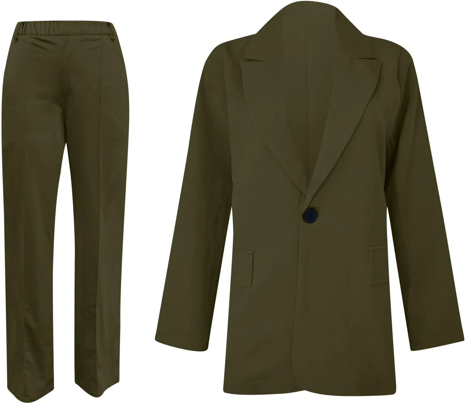 Women Business Casual Blazer Pant Suit Set for Work Spring Two Piece Outfits Blazer Jacket and Pants Plus Size, Large