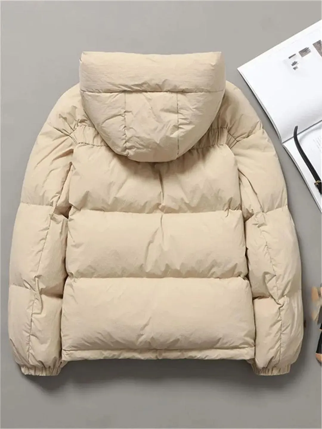 Women Casual Hooded Cotton Coats Thicken Warm Down Cotton Parkas Puffer Coat Zipper Padded Outwear Tops
