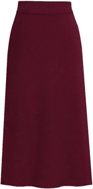 Women's Bodycon Split Pencil Skirt Elastic High Waist Knit Skirts Classic A-Line Skirt Office Lady Work Skirts