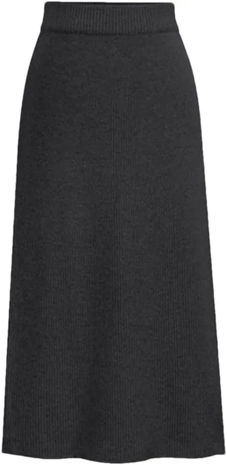 Women's Bodycon Split Pencil Skirt Elastic High Waist Knit Skirts Classic A-Line Skirt Office Lady Work Skirts