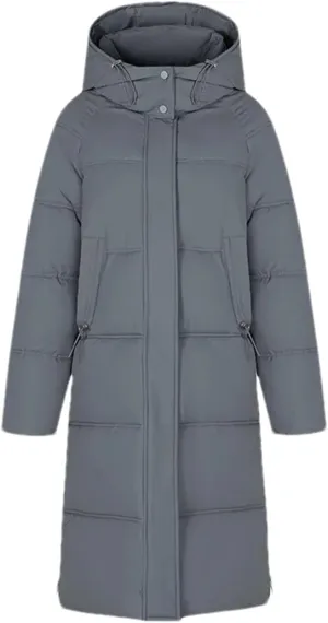 Women's Casual Hooded High Neck Parka Coat Vintage Long Over-The-Knee Cotton-Padded Jacket