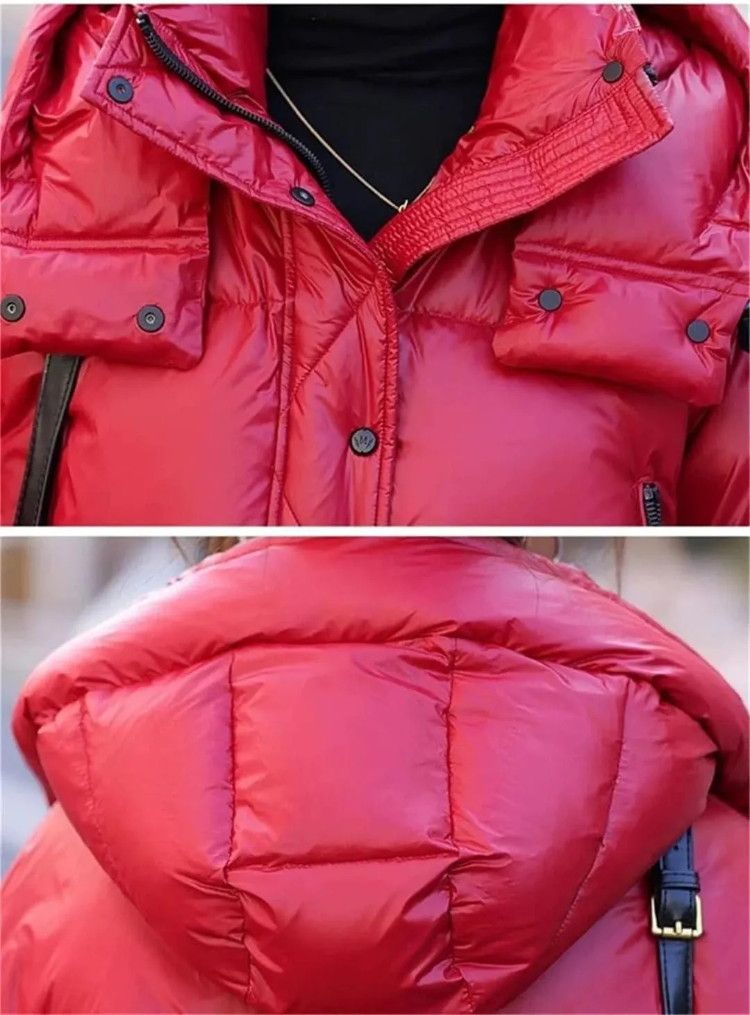 Women's Fashion Parkas Jacket Korean Winter Loose Hooded Thicken Warm Down Cotton Padded Short Coats Female Tops