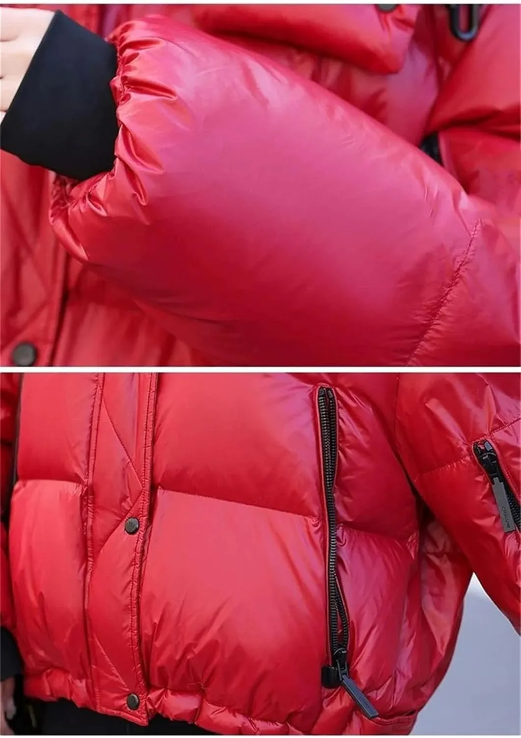 Women's Fashion Parkas Jacket Korean Winter Loose Hooded Thicken Warm Down Cotton Padded Short Coats Female Tops