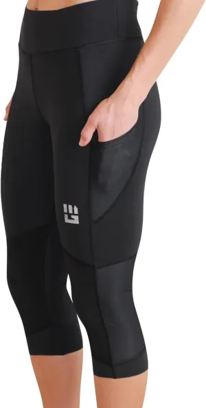 Womens Flex-Fit High-Waisted Capri Compression Leggings, High-Performance 4-Way Stretch Yoga Pants with Non-Slip Waistband