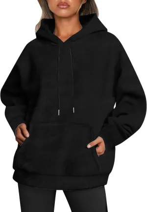 Women's Hooded Sweater Oversized Hoodies 2024 Trendy Basic Solid Loose Sweatshirt Fall Clothes Pullover with