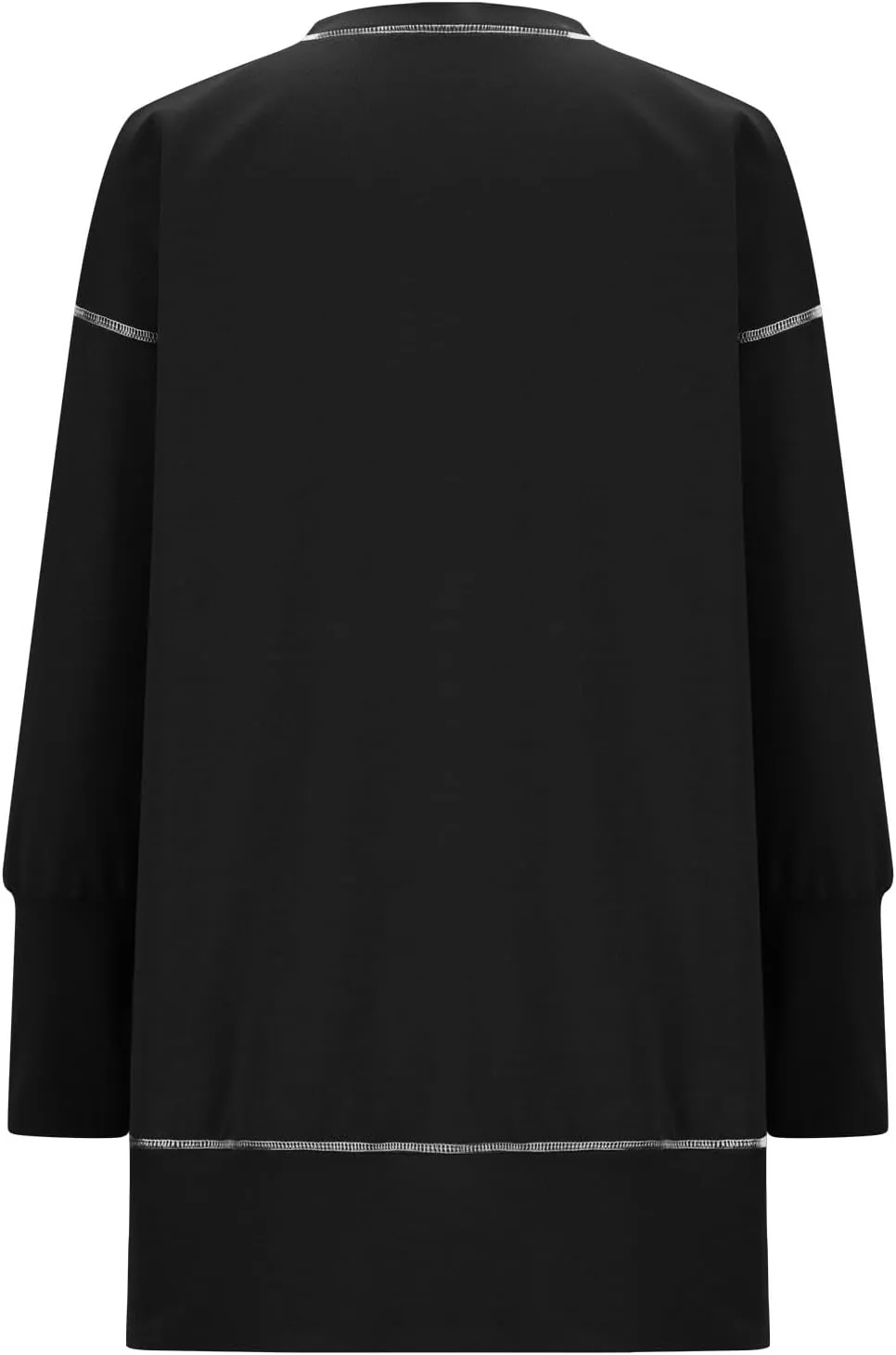 Womens Oversized Crewneck Sweatshirts Casual Long Sleeve Trendy Contrast Stitching High Low Fall Pullover Tops