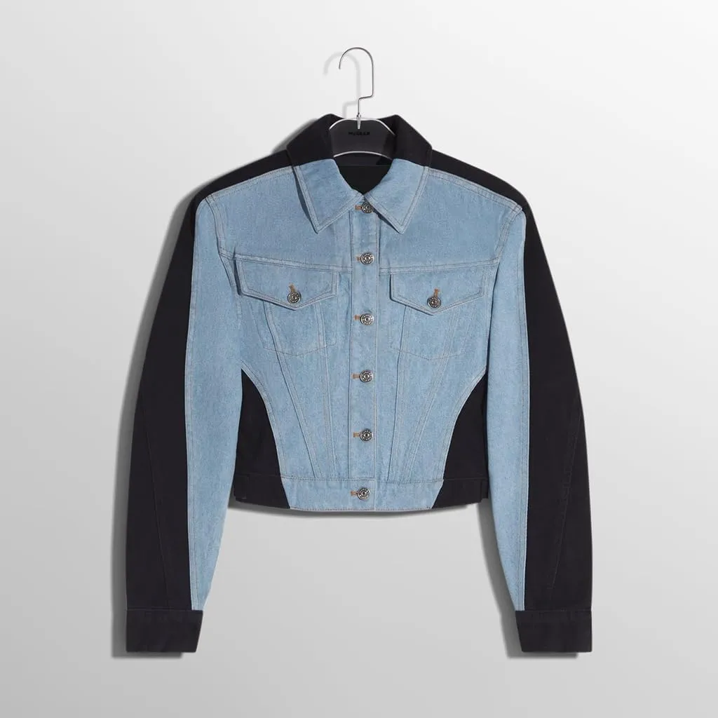 Womens Oversized Denim Jacket 2024 Deconstruction Design Long Sleeve Lapel Oversized Jean Jacket for Women Trendy