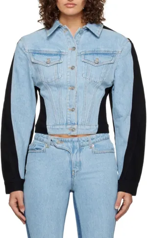 Womens Oversized Denim Jacket 2024 Deconstruction Design Long Sleeve Lapel Oversized Jean Jacket for Women Trendy
