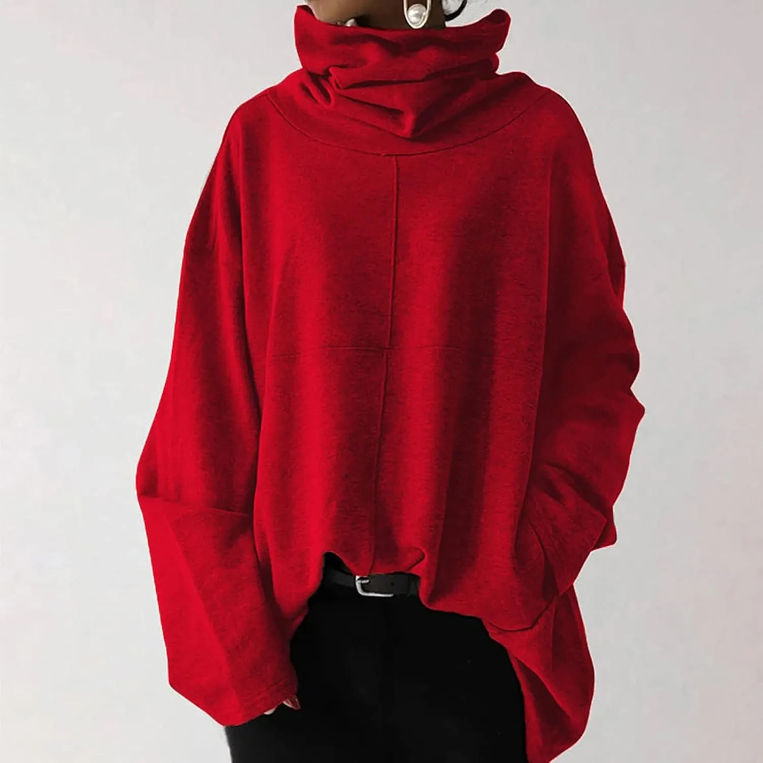 Women's Oversized Sweatshirts 2024 Cowl Neck Casual Loose Fit Hoodies Fall Trendy Pullover Long Sleeve Tunic Top