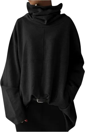 Women's Oversized Sweatshirts 2024 Cowl Neck Casual Loose Fit Hoodies Fall Trendy Pullover Long Sleeve Tunic Top