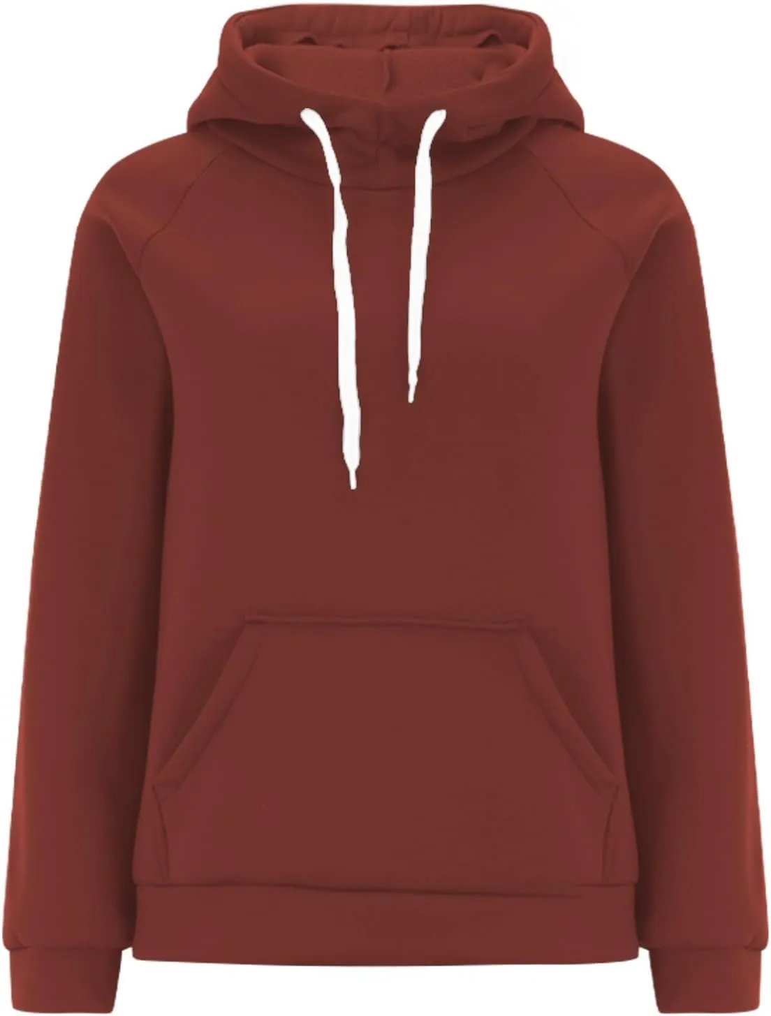 Womens Plain Winter Hoodies Oversized Casual Sweatshirt with Pocket Long Sleeve Hooded Sweater Basic Comfy Pullover