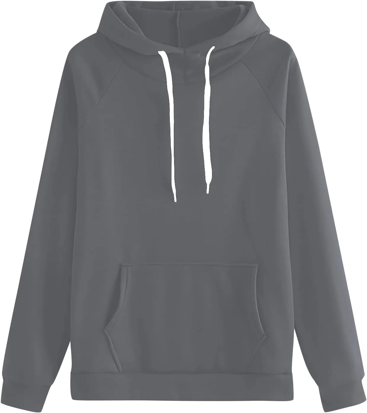 Womens Plain Winter Hoodies Oversized Casual Sweatshirt with Pocket Long Sleeve Hooded Sweater Basic Comfy Pullover
