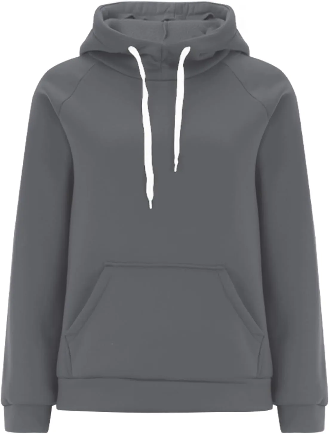 Womens Plain Winter Hoodies Oversized Casual Sweatshirt with Pocket Long Sleeve Hooded Sweater Basic Comfy Pullover