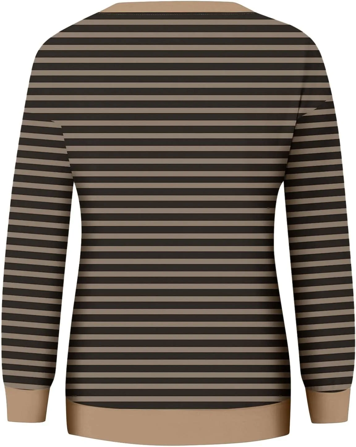 Womens Striped Sweatshirt Trendy Fleece Long Sleeve Crewneck Pullover Tops Regular Fit Fall Fashion Outfits 2024