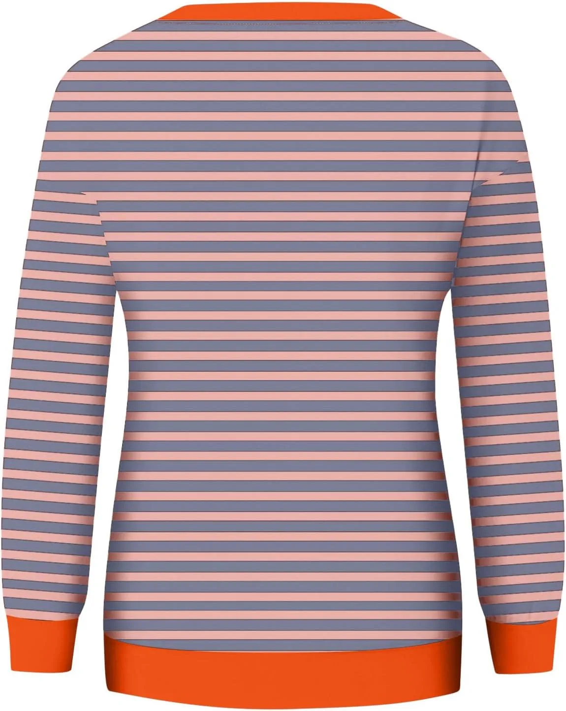 Womens Striped Sweatshirt Trendy Fleece Long Sleeve Crewneck Pullover Tops Regular Fit Fall Fashion Outfits 2024