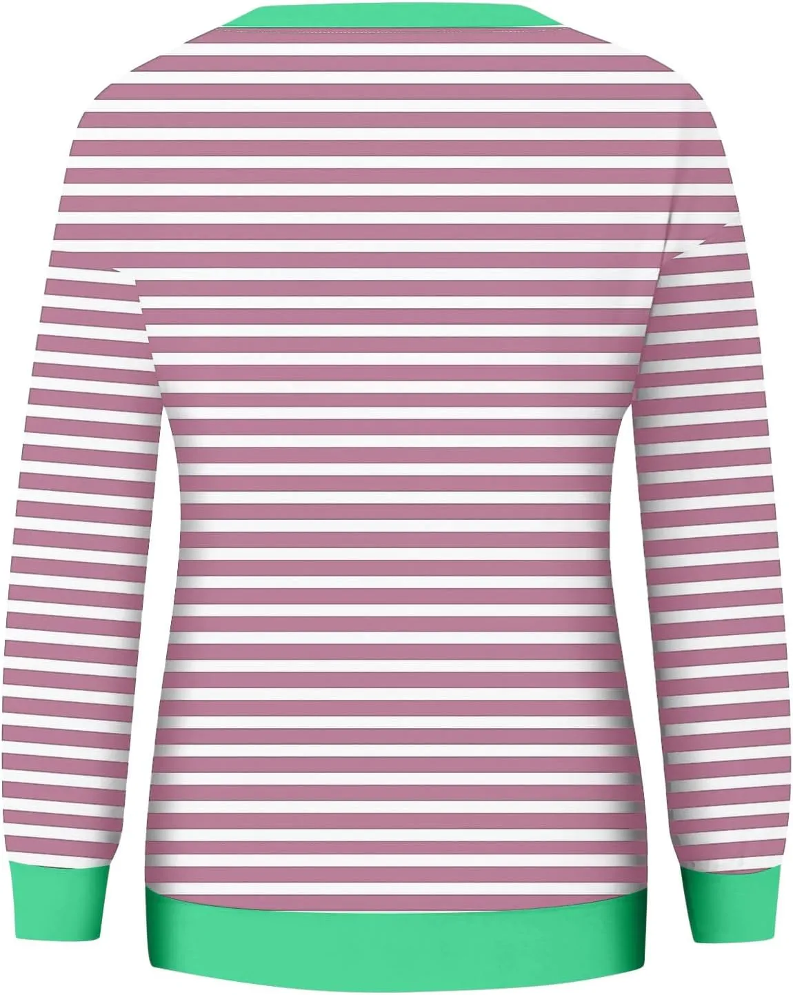 Womens Striped Sweatshirt Trendy Fleece Long Sleeve Crewneck Pullover Tops Regular Fit Fall Fashion Outfits 2024