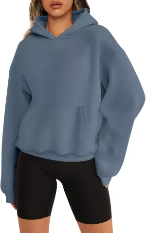 Womens Sweatshirts Cropped Hoodies Fleece Long Sleeve Sweaters Pullover Tops Fall Winter Clothes With Pockets