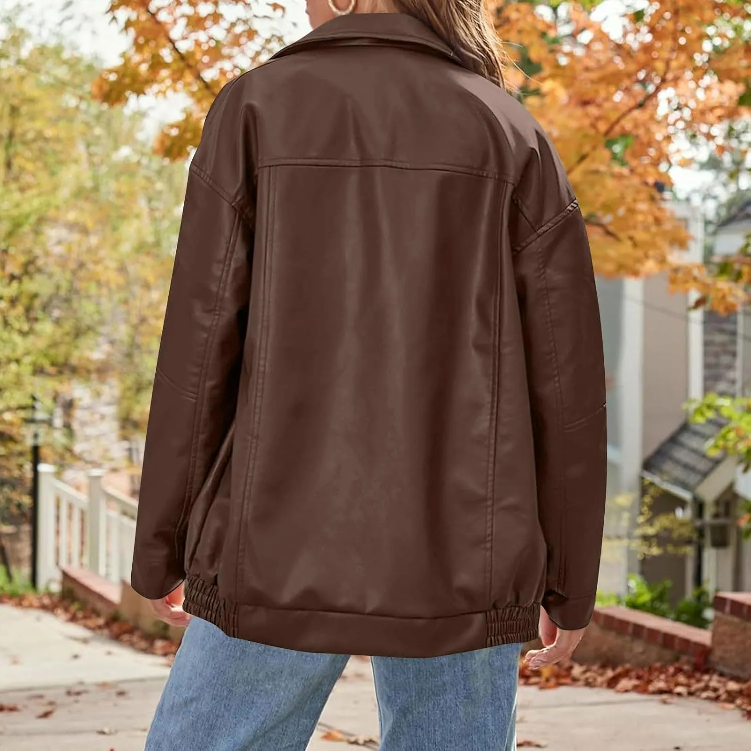 Womens Trendy Oversized Leather Jackets Faux Suede 2024 Fall Fashion Motorcycle Biker Coats Winter Cool Outfits Clothes