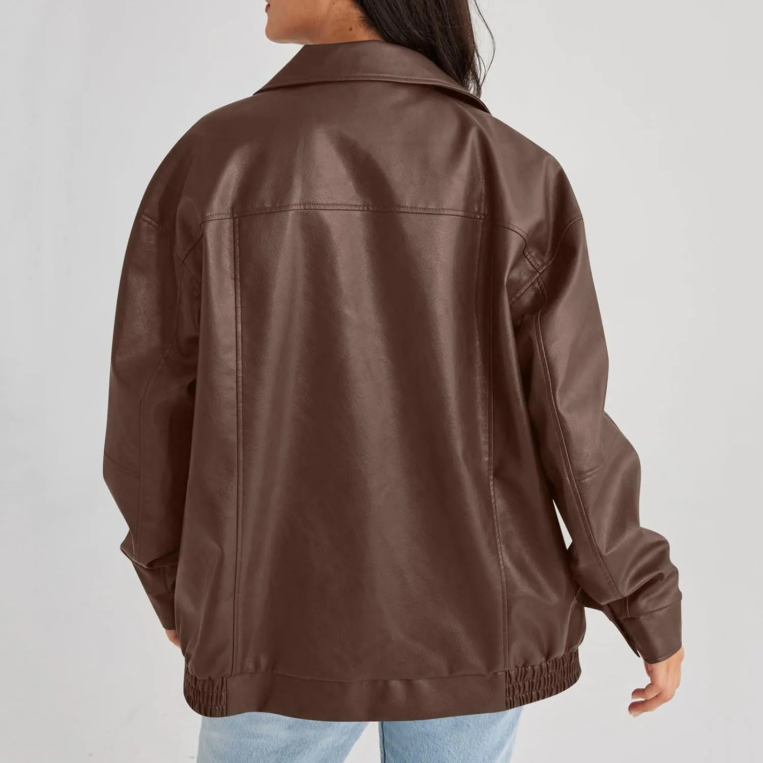 Womens Trendy Oversized Leather Jackets Faux Suede 2024 Fall Fashion Motorcycle Biker Coats Winter Cool Outfits Clothes