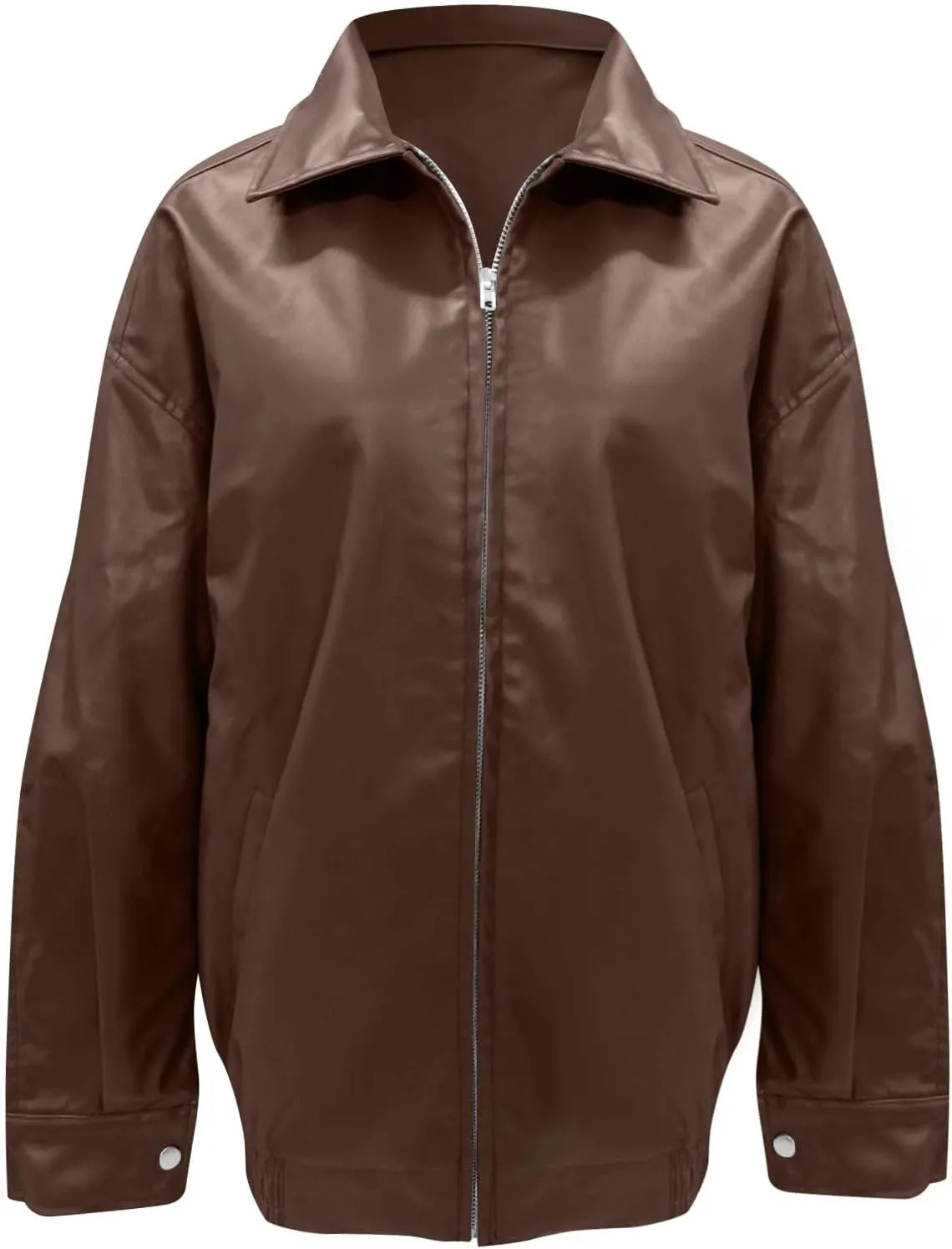Womens Trendy Oversized Leather Jackets Faux Suede 2024 Fall Fashion Motorcycle Biker Coats Winter Cool Outfits Clothes