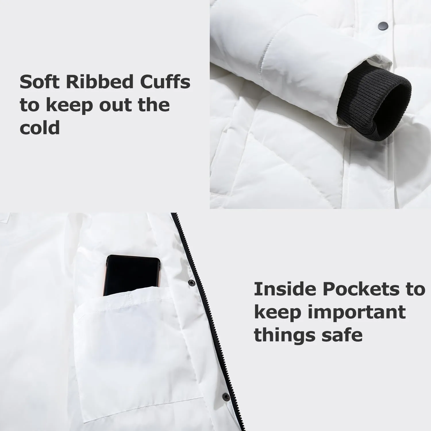 Women's Winter Thicken Coat Warm Long Puffer Jacket with Faux Fur Removable Hood Waterproof Insulated Jacket